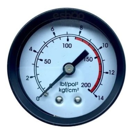 Manômetro Horizontal 1/4 200 Psi 50mm Para Compressor De Ar