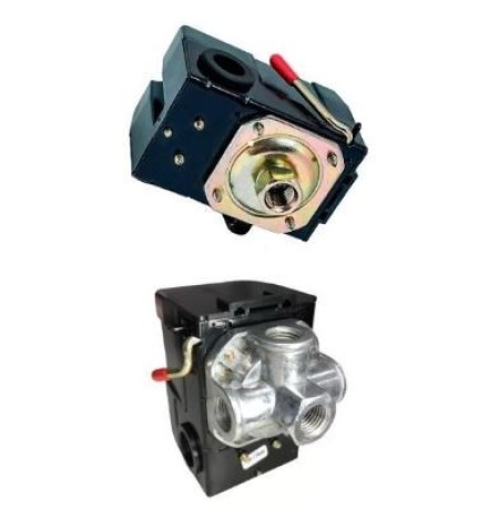 PRESSOSTATO PARA COMPRESSOR DE AR ALAVANCA HORIZONTAL 1 E 4 VIAS 80/120 LBS / 100/140 LBS / 125/175 LBS